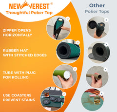 Newverest poker table top supports up to 10 players.