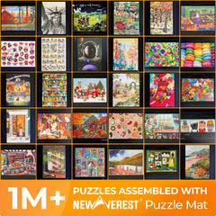 Newverest puzzle mat roll-up top view shows compact portable design.