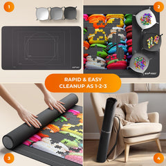 Newverest puzzle mat roll-up travel bag keeps pieces neatly contained.