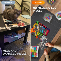 Newverest drawstring bag keeps the puzzle set portable and protected.