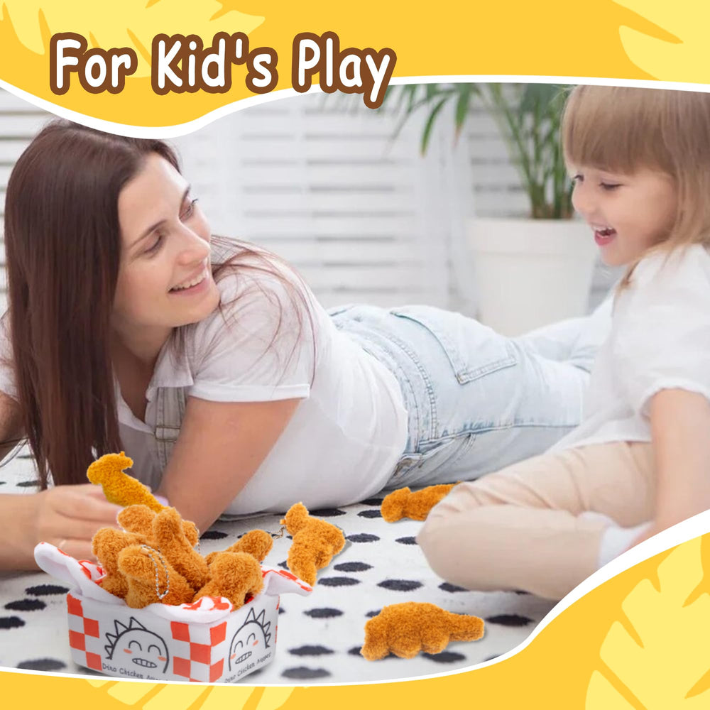 NEWYANG Chicken Nugget Plush Storage Box doubles as organizer and keychain charm