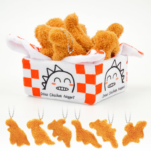 NEWYANG Chicken Nugget Plush T-Rex with soft cuddle texture for kids