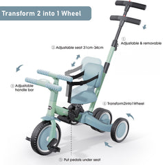 newyoo 5-in-1 mode conversion illustrating versatile riding options for growing kids.