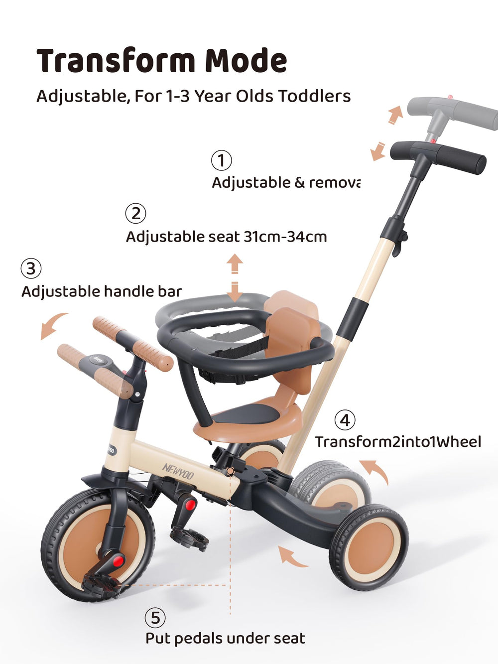 newyoo TR008 alloy frame and EVA wheels deliver durable, smooth rides