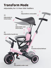 newyoo tricycle pink eva wheels deliver smooth rides