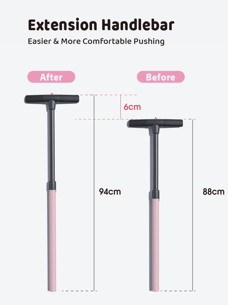 Newyoo TR008 pink tricycle mode switch highlights versatile riding options.