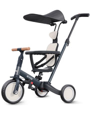 Newyoo tricycle push-handle and canopy in dark grey for safe outdoor rides
