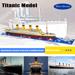 NEWZACCIT Titanic 1860 pieces overview showing dense brick count for detailed recreation.
