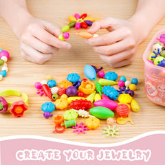 NEXBOX Pop beads bracelet assembly highlight for easy snapping with tiny hands.