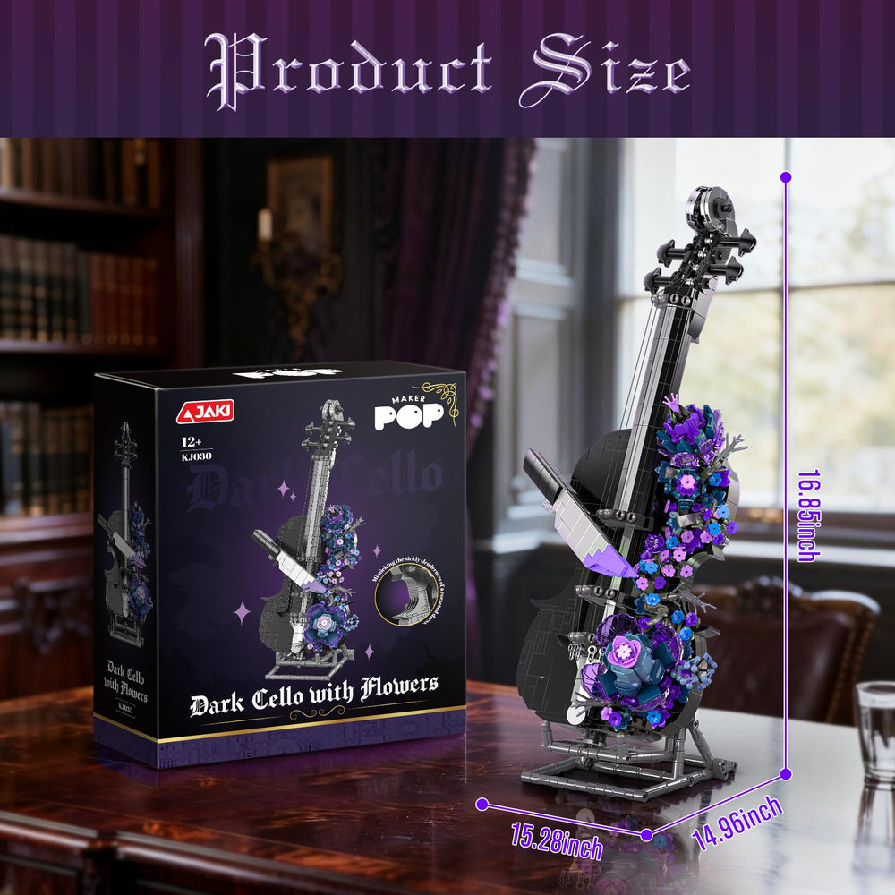 NexBrixxi gothic cello displayed on a desk enhances moody décor.