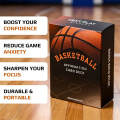 Next Play Mindset basketball affirmations card supports routine mental prep.