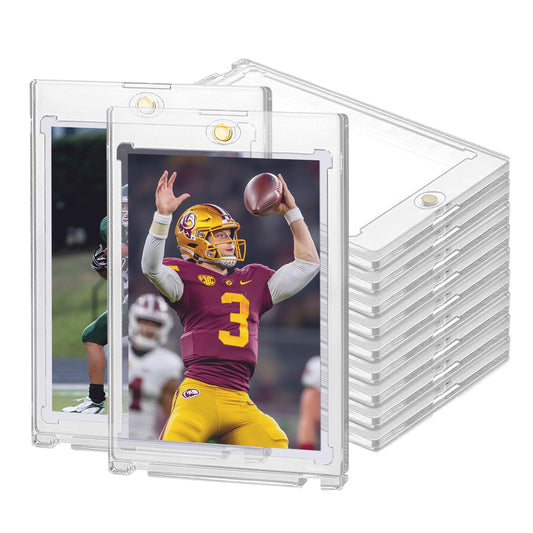 Ngdiluxury 100pt holder front view offers crystal-clear visibility for prized cards.