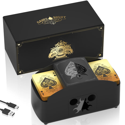 Ni-SHEN shuffler top view with two decks ready for use