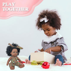 Nice2you black baby doll 10in easy-to-grip hands for small hands.