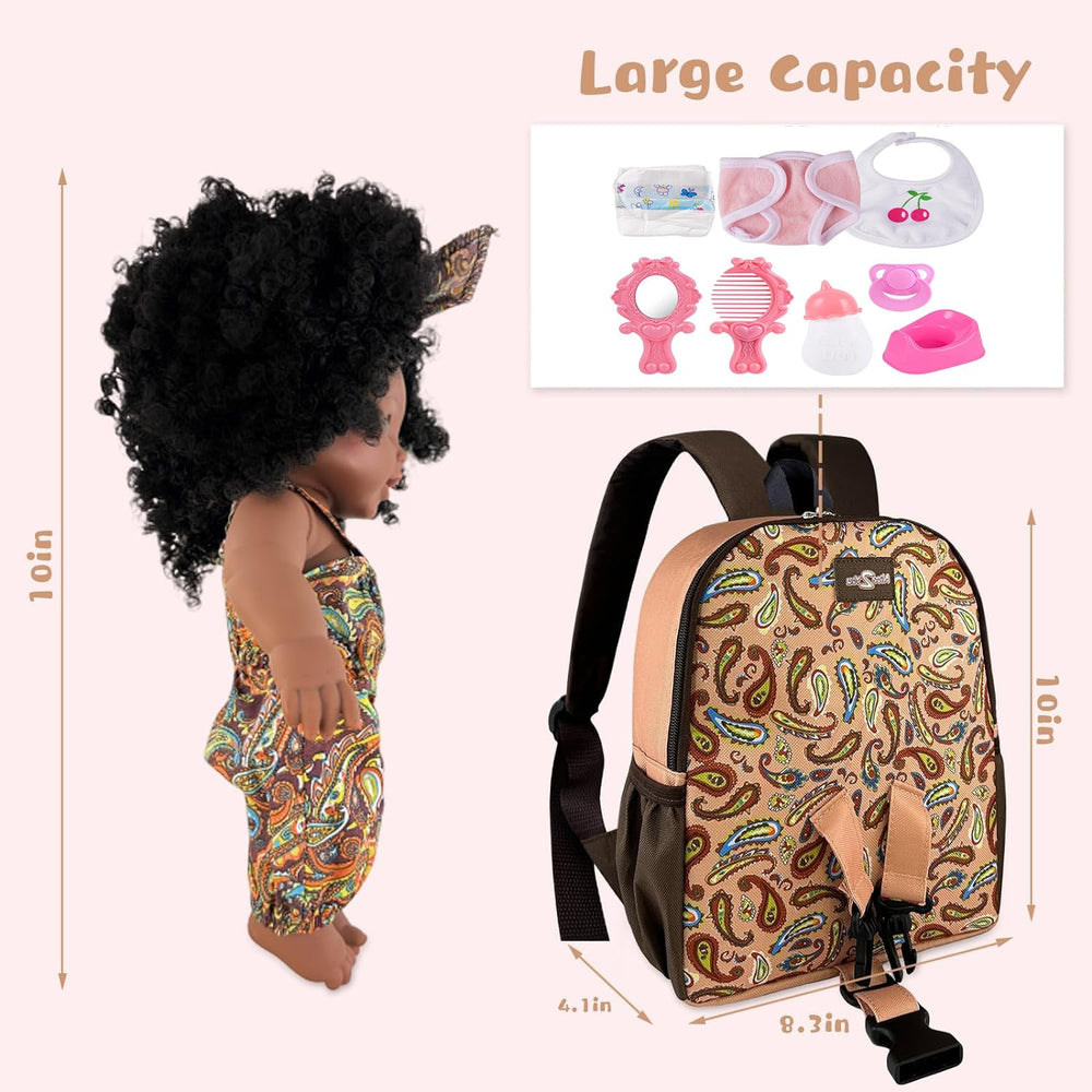 Nice2you backpack open to reveal storage for accessories