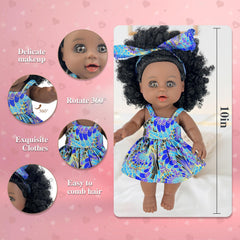Nice2you black doll with curly hair, easy to brush and style.