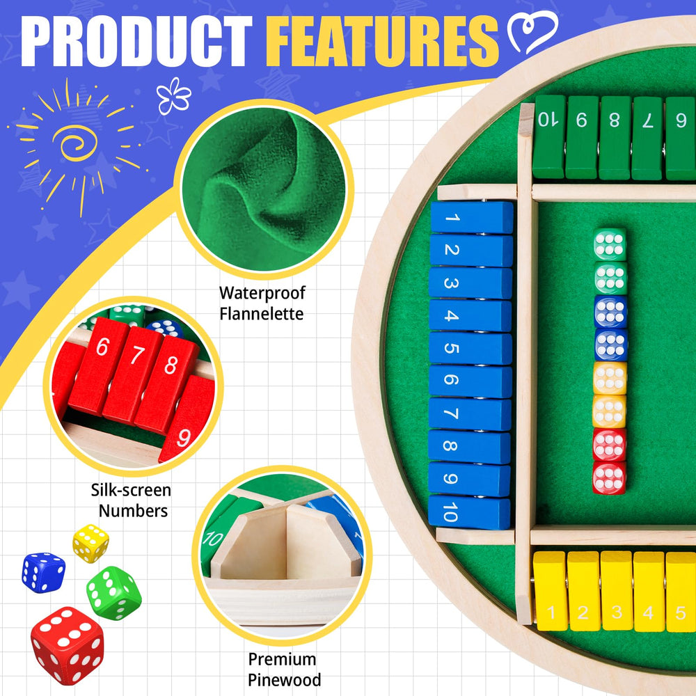 Nicecho Shut The Box with colorful dice attracts classroom math practice and group engagement.