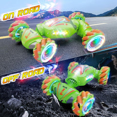 Nicella Gesture Sensing RC Stunt Car side view shows 4WD design for versatile terrain