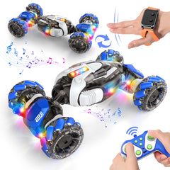 Nicella RC stunt car side view, ideal for indoor play and precise control.