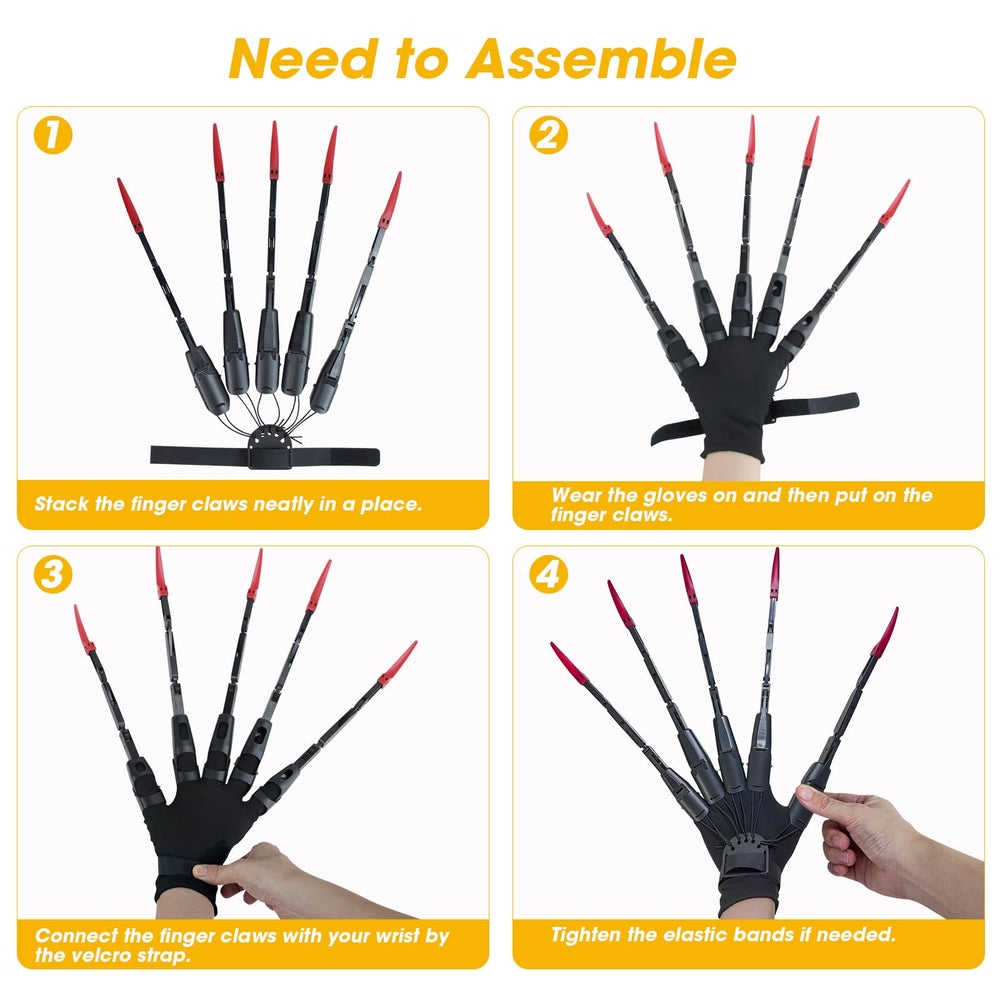 NICENICY assembly steps for finger claws and secure fitting