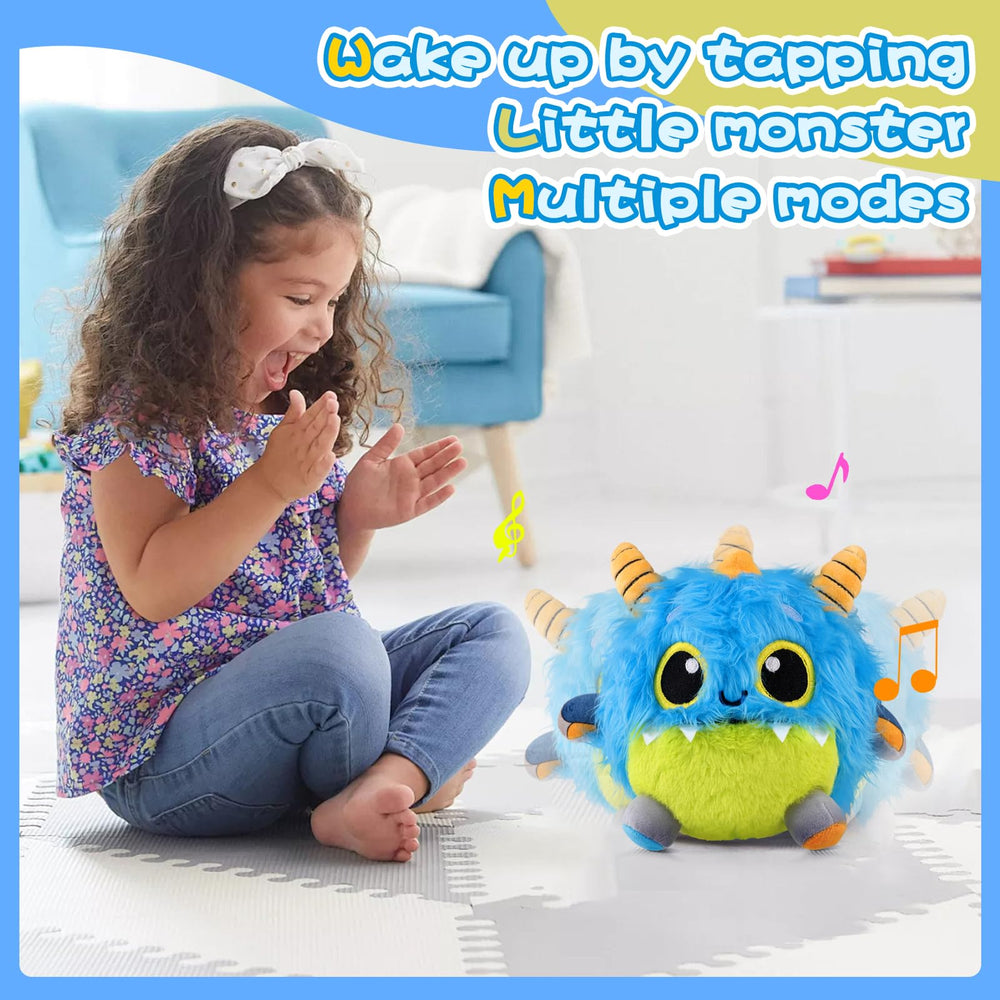 Nicknack dancing monster toy walking and bouncing to engage toddlers.