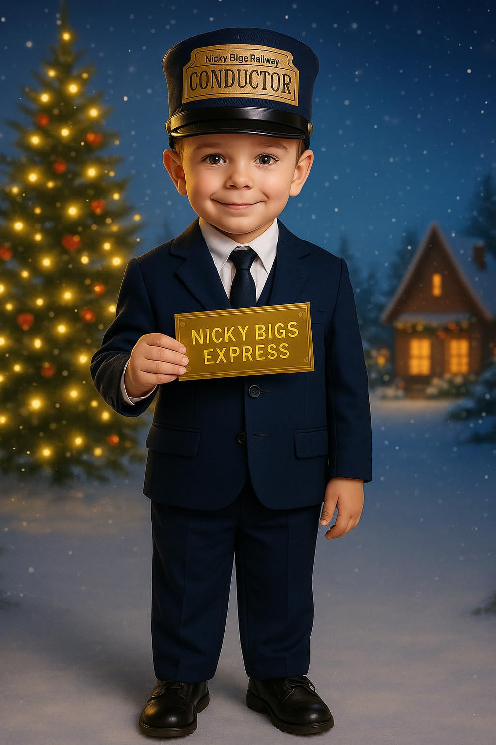 Conductor hat with adjustable band for comfortable kids' wear from Nicky Bigs.