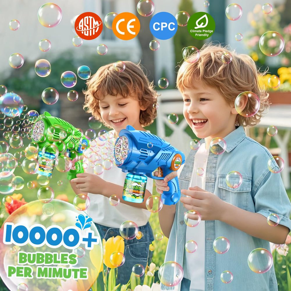 Nicmore bubble gun twin pack ready for shared backyard fun.