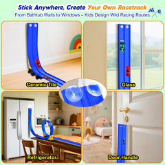 Nicmore suction cups on wall provide secure, mess-free play layouts.