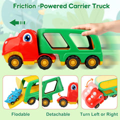 Nicmore dinosaur truck with headlights and sound for interactive play