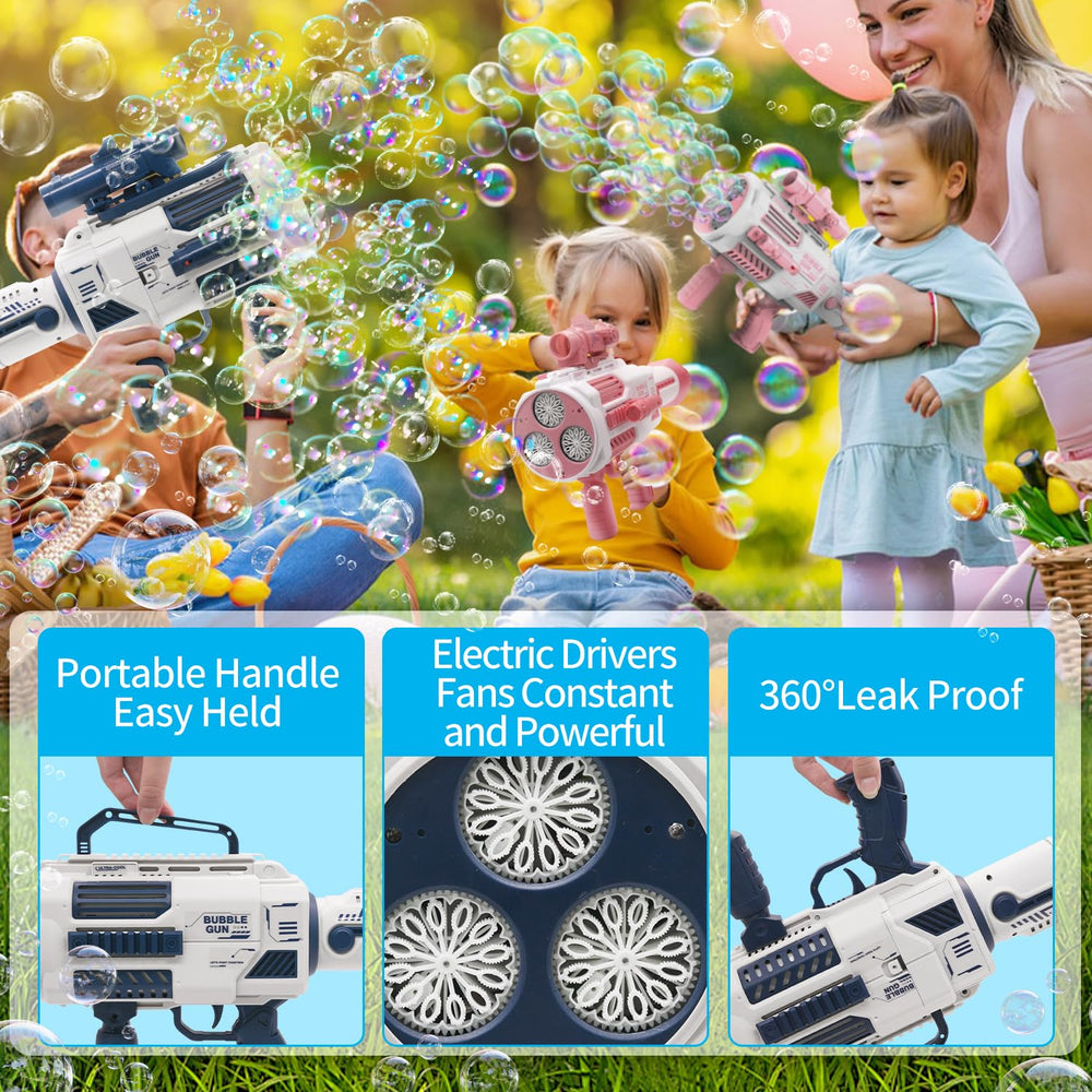 Nicojoy Bubble Guns safety design prevents leaks for easy kid-friendly use.