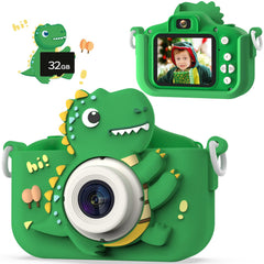 NIDOOT Dinosaur camera front view showing kid-friendly design for outdoor adventures