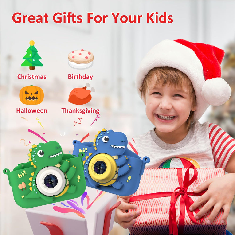 NIDOOT dinosaur kids camera blue USB charging cable