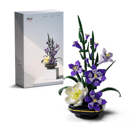 Nifeliz Gladiolus flower building set forms a vertical desk centerpiece.