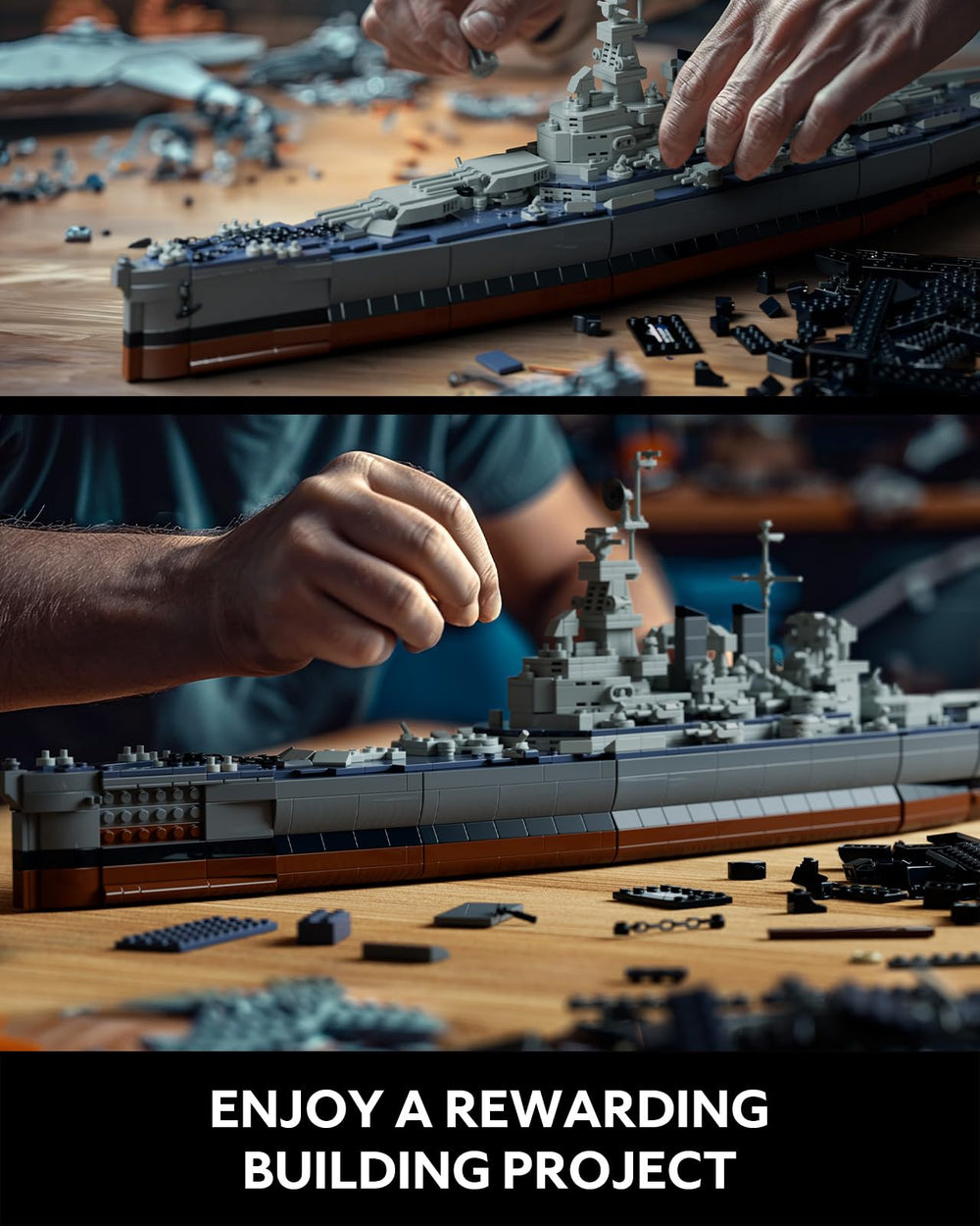 Nifeliz North Battleship close-up reveals detailed hull and deck craftsmanship
