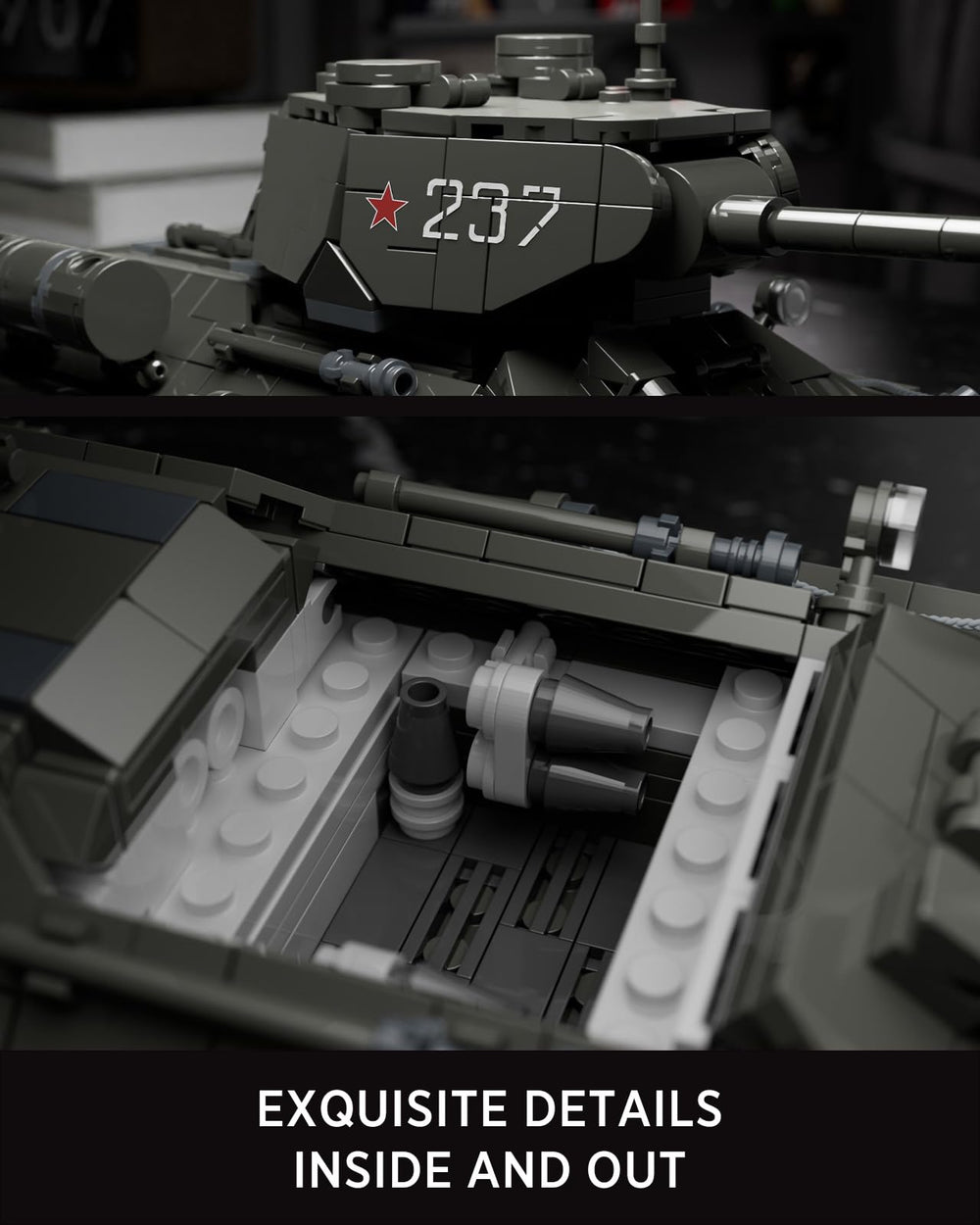 Nifeliz T34/85 tank adjustable aiming function for precise posing