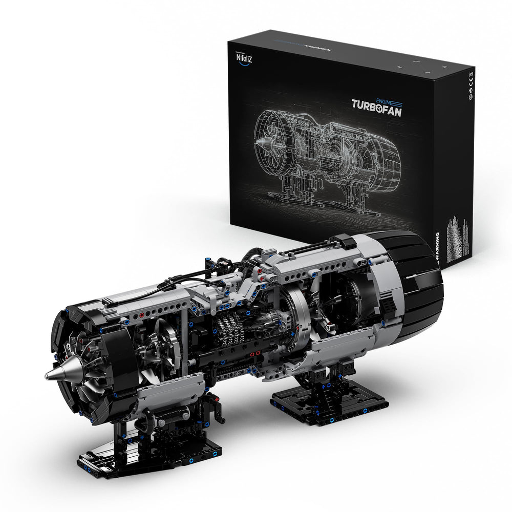 Nifeliz Turbofan Engine Building Set crank assembly in motion for hands-on learning