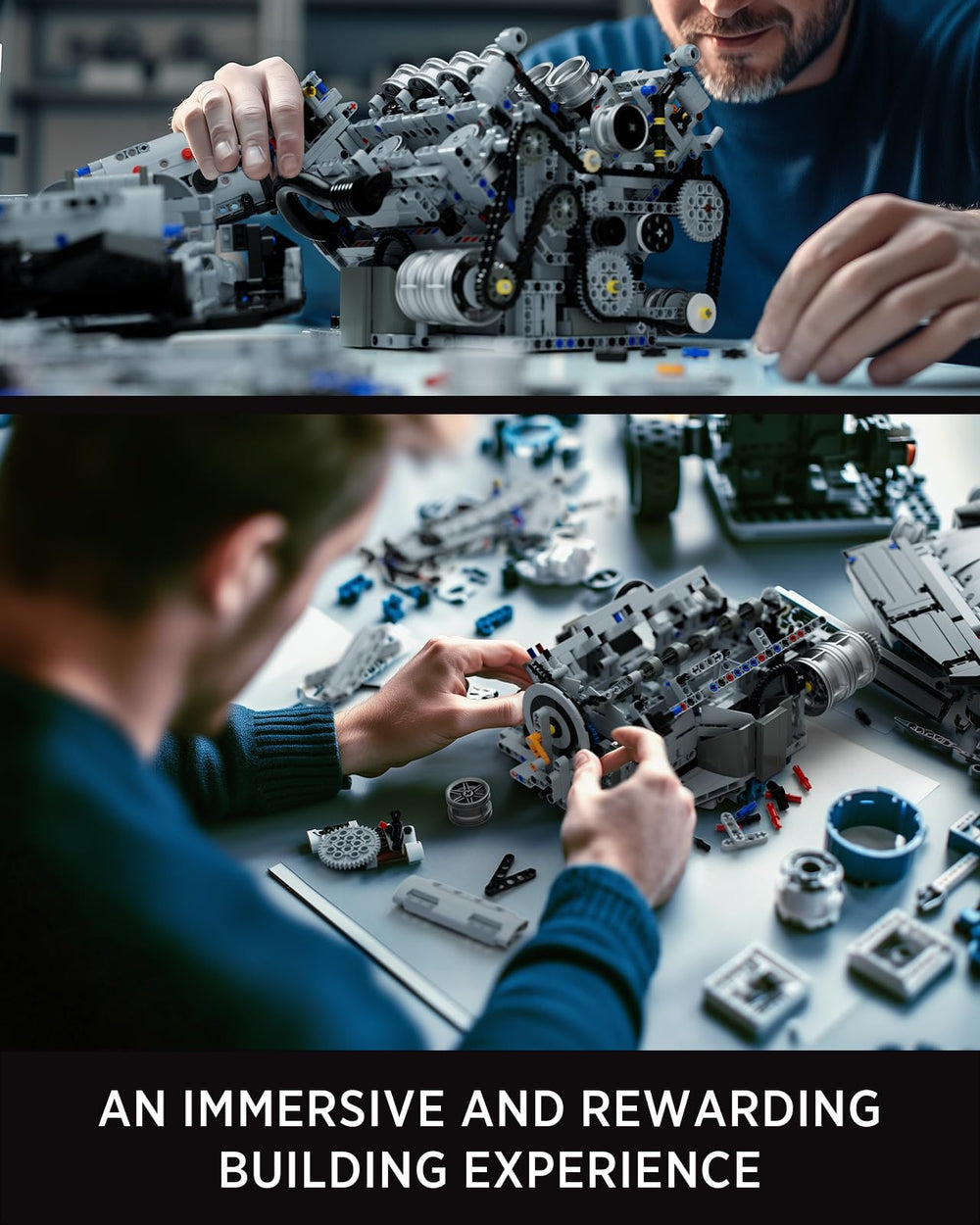 Nifeliz V8 crankshaft rotation demonstrates real-time motion for visual understanding.