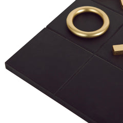 NIKKY HOME Tic Tac Toe board with black and gold accents for sleek style.