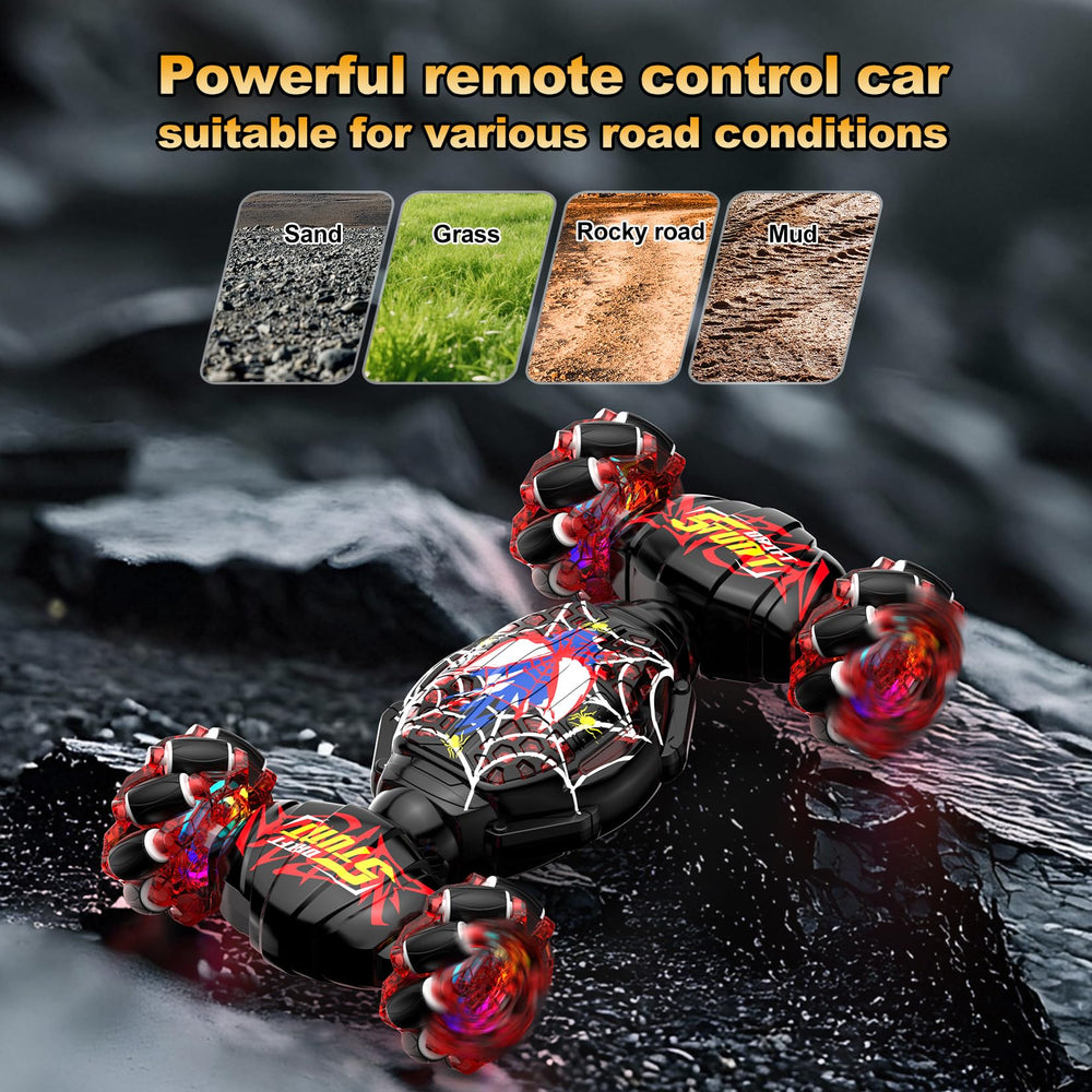 Nikuku Gesture Sensing RC Stunt Car 4WD tires handle diverse terrains