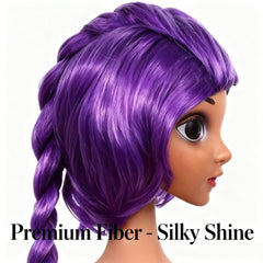 Nimbleleap purple hair wig enhances convention, Halloween, and party looks.