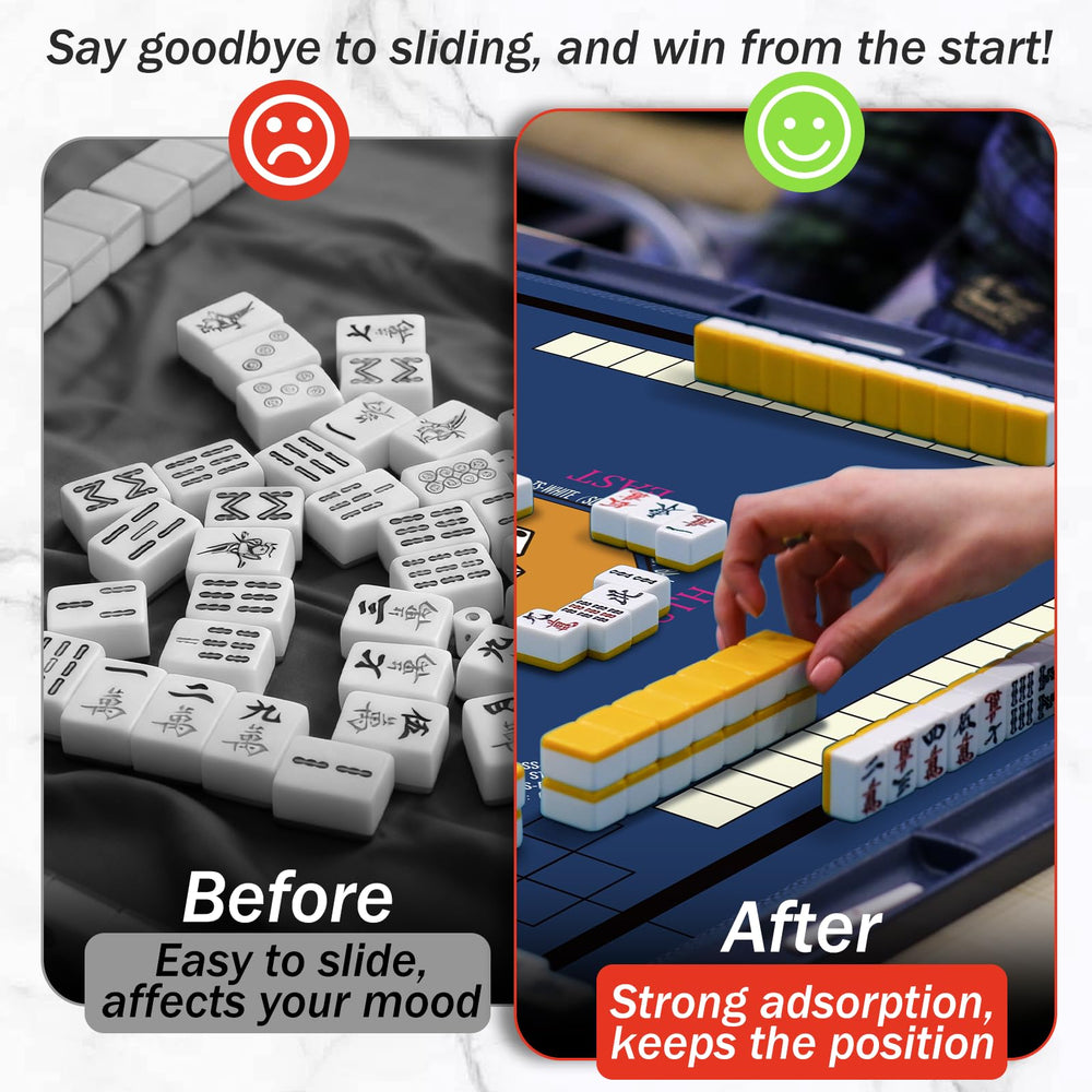 Reinforced navy edging on Nine-Marsh Mahjong Mat