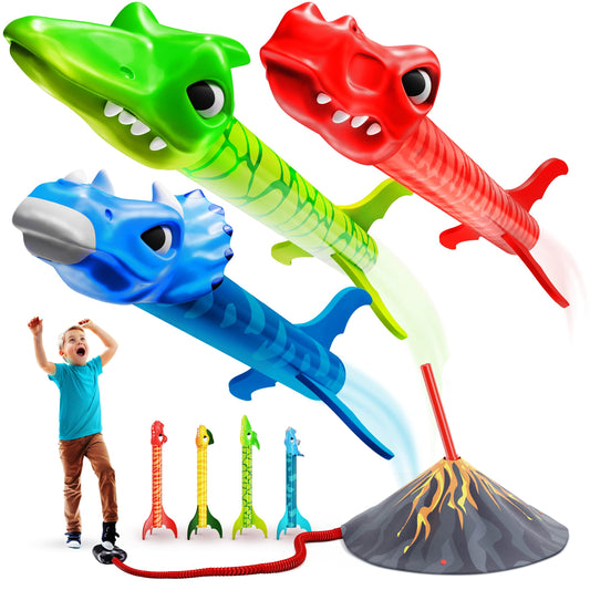 Ninja Blast dinosaur rocket launcher front view highlights backyard play readiness