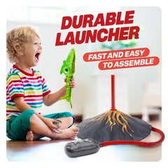 Ninja Blast fossil-style launchpad highlights easy setup and kid-friendly use