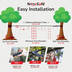 NinjaSafe monkey bars encourage climbing and coordination in an outdoor space.