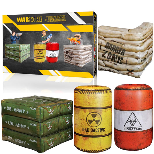 NINOSTAR red barrel battlefield inflatable for epic indoor battles