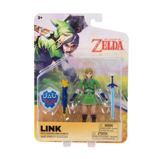 Nintendo Zelda Skyward Sword action figure with sword and shield for dynamic play.