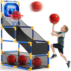 NIPLOOOW arcade basketball hoop assembly ready for quick indoor fun