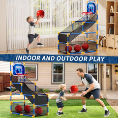 NIPLOOOW four basketballs and pump included for ready setup