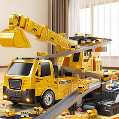 NIPLOOOW 2in1 crane truck toy with light and sound for engaging playtime