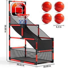 NIPLOOOW arcade basketball set height adjustment supports growing players